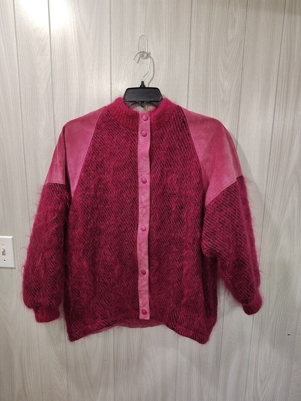 Jinx Senior Toronto Bomber Coat Jacket Mohair Wool Pink 80's Size M